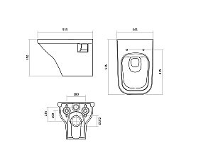 Унитаз подвесной Santek Лайн 1WH501574 безободковый, с крышкой микролифт купить в интернет-магазине Sanbest