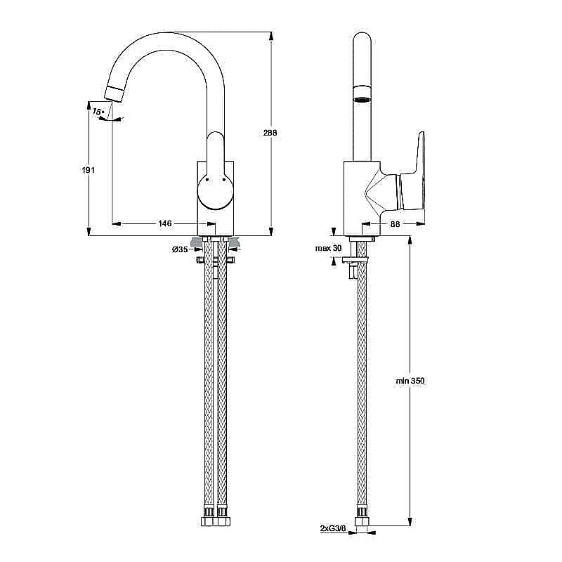 Смеситель для раковины Ideal Standard CONNECT BLUE B9933AA купить в интернет-магазине сантехники Sanbest
