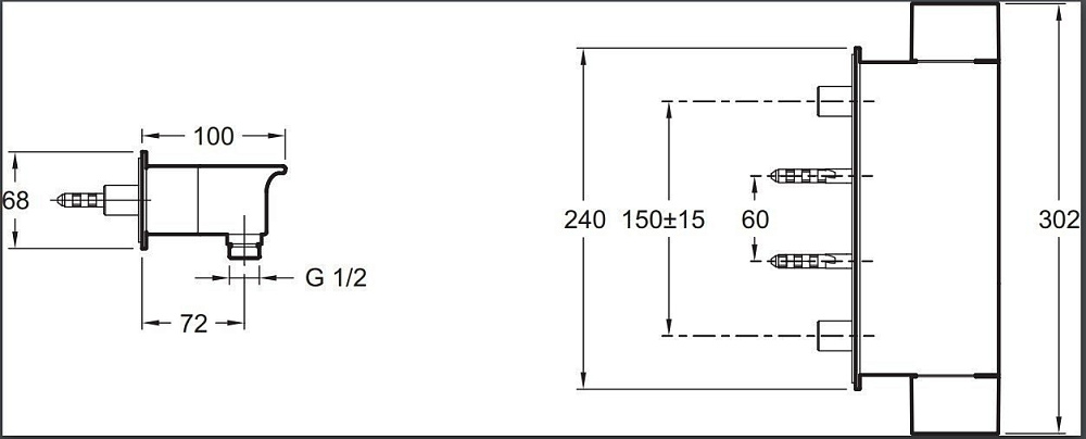 Смеситель для душа Jacob Delafon STANCE E9104-CP купить в интернет-магазине сантехники Sanbest