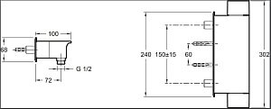 Смеситель для душа Jacob Delafon STANCE E9104-CP купить в интернет-магазине сантехники Sanbest