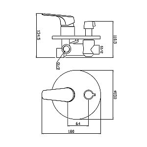 Смеситель для ванны Olive's EVORA 33140EV хром купить в интернет-магазине сантехники Sanbest