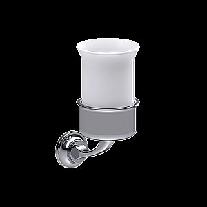 Стакан Burlington Guild GU003C хром/белый купить в интернет-магазине сантехники Sanbest