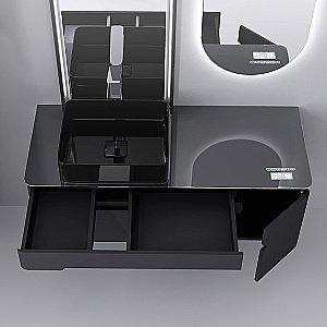 Тумба с раковиной Jorno Shine 120 антрацит с мфу для ванной в интернет-магазине Sanbest