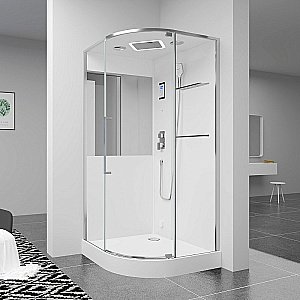 Душевая кабина Black&White Galaxy G8891 100х100 889100 стекло прозрачное/прфиль хром купить в интернет-магазине Sanbest