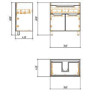 Тумба с раковиной Azario KANTRI 80/1Н CS00097256 белая для ванной в интернет-магазине Sanbest