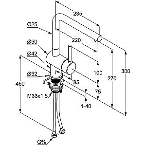 Смеситель для кухни Kludi L Steel 45803F877 хром купить в интернет-магазине сантехники Sanbest