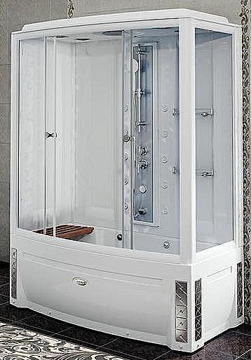 Душевой бокс Радомир Элис 160х85 стекло прозрачное/профиль белый купить в интернет-магазине Sanbest