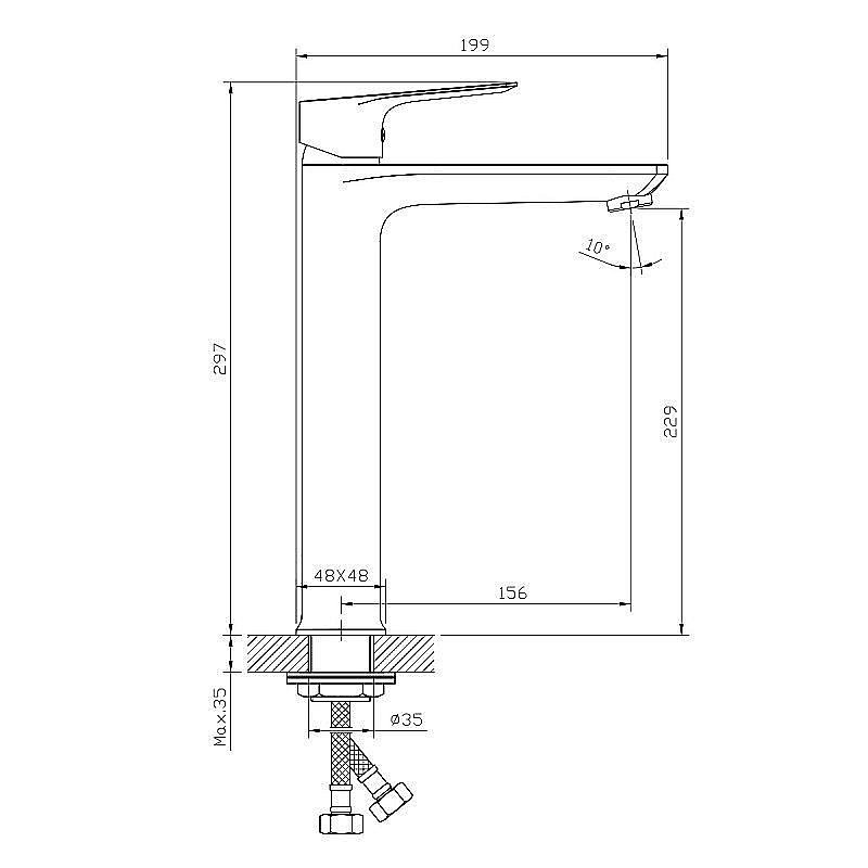 Смеситель для раковины Rossinka RS27-14 купить в интернет-магазине сантехники Sanbest