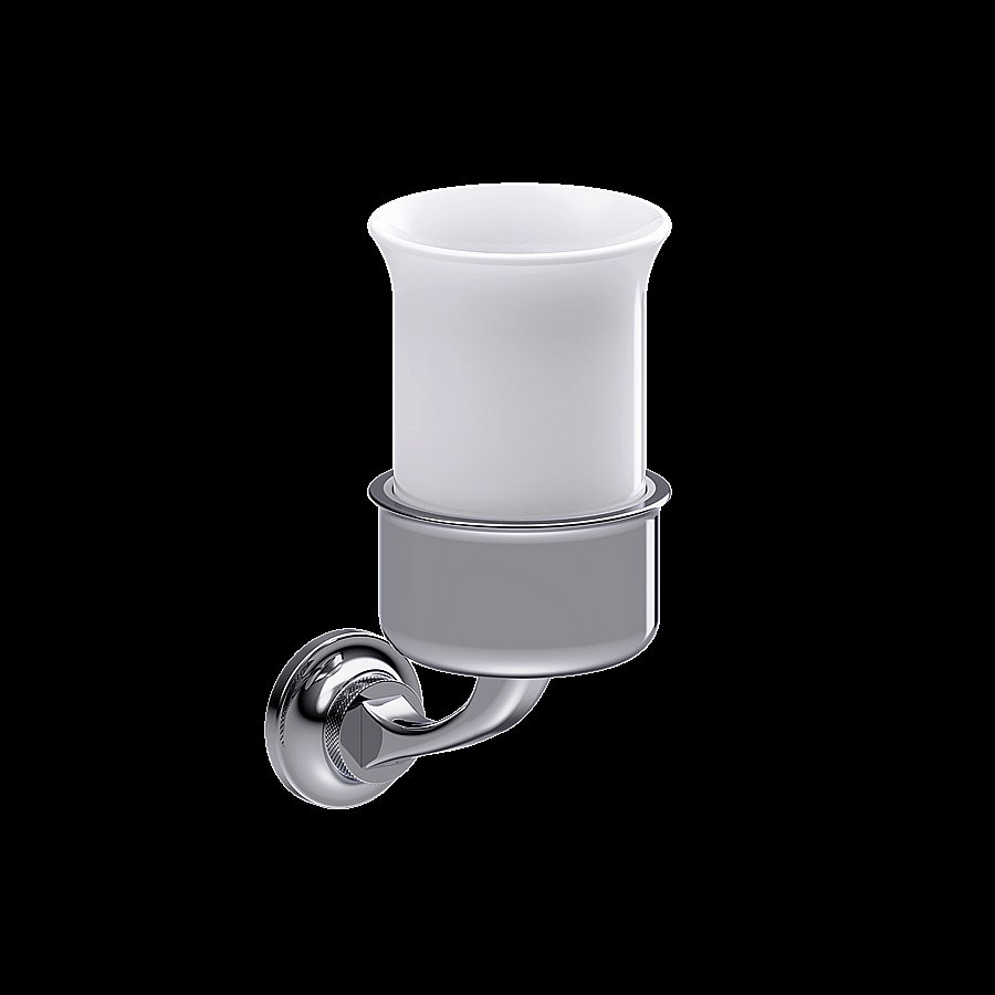 Стакан Burlington Guild GU003C хром/белый купить в интернет-магазине сантехники Sanbest