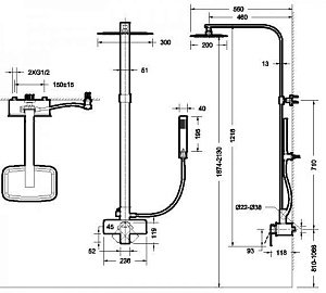 Душевая колонна Bravat PHILLIS F956101C-A-ENG купить в интернет-магазине сантехники Sanbest