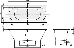 Ванна квариловая Villeroy&Boch Oberon 2.0 UBQ170OBR2DV-01 170x75 альпийский белый купить в интернет-магазине Sanbest