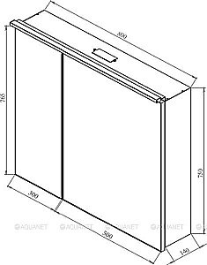 Зеркальный шкаф De Aqua Алюминиум 261759 80 черный купить в интернет-магазине сантехники Sanbest