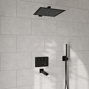 Душевая система WasserKraft Elbe A7458.219.162.302.240.217.220 Thermo черная матовая купить в интернет-магазине сантехники Sanbest