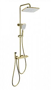 Душевая система с техническим душем и термостатом WONZON & WOGHAND MUSE Piano, Брашированное золото (WW-B4132-A-BG) купить в интернет-магазине сантехники Sanbest