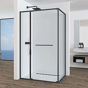 Душевой уголок Black&White Stellar Wind 120х90 11801290GM профиль оружейная сталь/стекло прозрачное купить в интернет-магазине Sanbest
