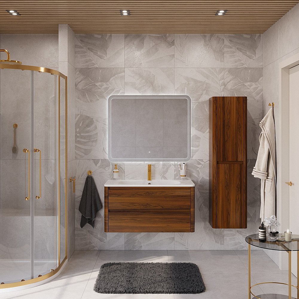 Тумба с раковиной Cezares RELAX 100 дуб карамельный для ванной в интернет-магазине Sanbest