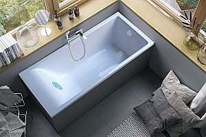 Ванна из искусственного камня Marmo Bagno Алесса NEW 180х80 MB-ALN180-80 белая купить в интернет-магазине Sanbest