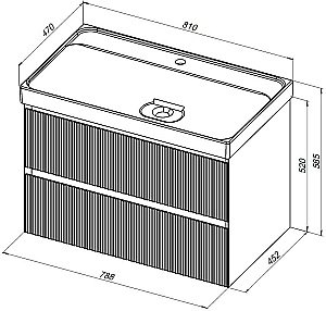 Тумба с раковиной Aquanet Альтера 337156 80 белый матовый для ванной в интернет-магазине Sanbest