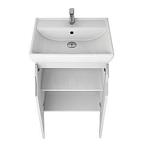 Тумба с  раковиной подвесная/напольная Dreja Q PLUS (D) 60 белый глянец для ванной в интернет-магазине Sanbest