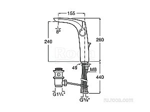 Смеситель для раковины Roca Insignia 5A343AC00 купить в интернет-магазине сантехники Sanbest