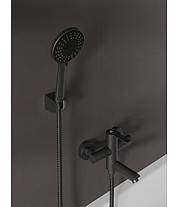 Смеситель для ванны Agger Easy A3121244 с душевым набором, черный матовый купить в интернет-магазине сантехники Sanbest