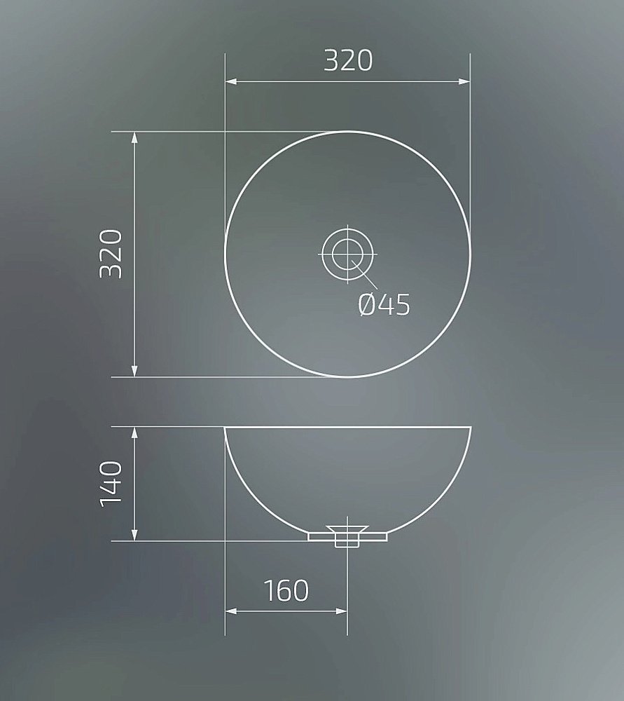 Раковина накладная Gid Esfera 32 Mnc487 54435 белая мрамор купить в интернет-магазине Sanbest