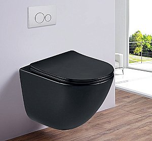 Унитаз подвесной Esbano LOTUS ESUPLOTUBM безободковый, с крышкой микролифт, матовый  черный купить в интернет-магазине Sanbest