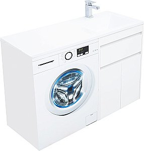 Тумба с раковиной Aquanet Токио 237745 120 белый для ванной в интернет-магазине Sanbest