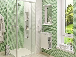 Тумба с раковиной Misty Мини - 40 П-Мин01040-011 белая для ванной в интернет-магазине Sanbest