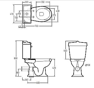Унитаз Migliore Impero 31133 белый/бронза купить в интернет-магазине Sanbest