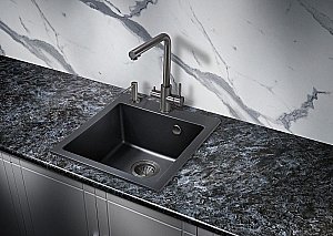 Мойка кухонная Milacio Murcia 46 Cuarzo MC.77031 черная матовая купить в интернет-магазине сантехники Sanbest