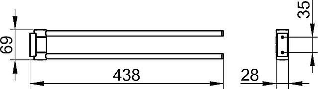 Полотенцедержатель KEUCO PLAN 14918370000 черный матовый купить в интернет-магазине сантехники Sanbest