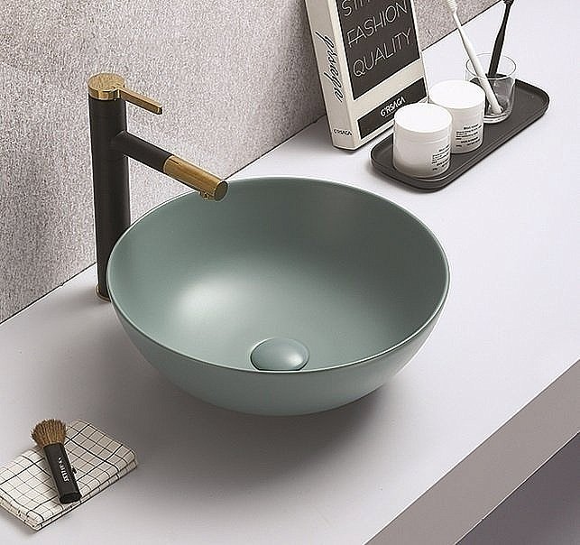 Раковина накладная CeramaLux NC 41,5 104MLG-6 зеленая купить в интернет-магазине Sanbest