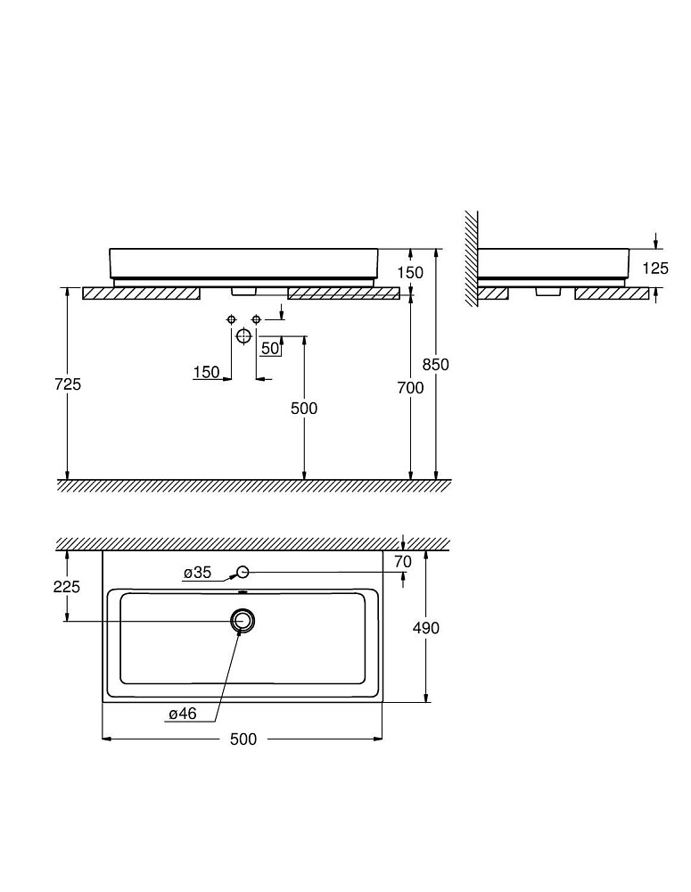 Раковина Grohe Cube Ceramic 3947800H купить в интернет-магазине Sanbest