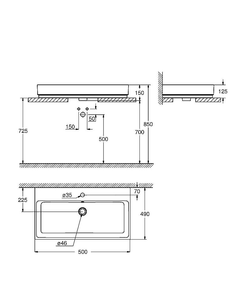 Раковина Grohe Cube Ceramic 50 3947800H белая купить в интернет-магазине Sanbest