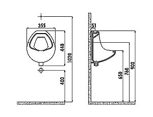 Писсуар CREAVIT TP600 купить в интернет-магазине Sanbest