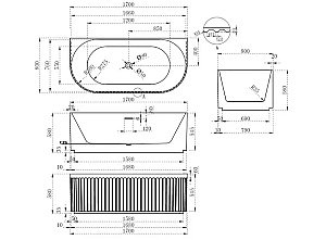 Ванна акриловая Abber AB9416-1.7 170x80 купить в интернет-магазине Sanbest