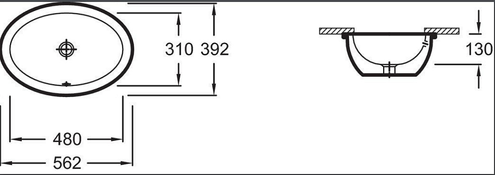 Раковина Jacob Delafon VOX 57 EYG102-00 белая купить в интернет-магазине Sanbest