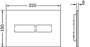 Кнопка для инсталляции TECE Lux mini 9240961 черный купить в интернет-магазине сантехники Sanbest