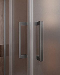 Душевой уголок Cezares Molveno 110x90 AH-21-90+20-P-GM стекло рифленое/профиль матовая оружейная сталь купить в интернет-магазине Sanbest