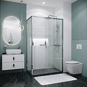 Душевой уголок Grossman Style 100х100 120.K33.05.1010.10.00 стекло прозрачное/профиль хром купить в интернет-магазине Sanbest