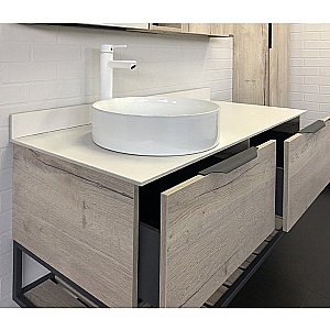 Тумба с раковиной Comforty Порто 00-00008905 120 дуб дымчатый для ванной в интернет-магазине Sanbest