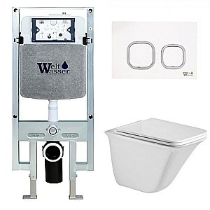 Унитаз с инсталляцией WeltWasser AMBERG 497 ST + ROTBACH 004 GL-WT + AMBERG RD-WT купить в интернет-магазине Sanbest