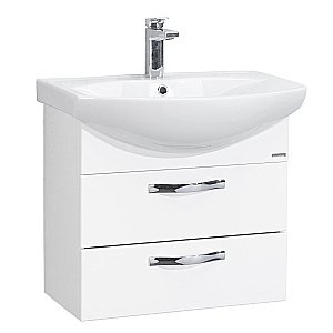 Тумба с раковиной Акватон Ария М/Смайл 65 белая глянцевая для ванной в интернет-магазине Sanbest