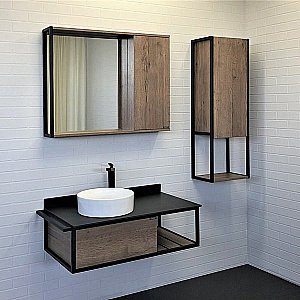 Тумба с раковиной Comforty Лиссабон 95 дуб темный для ванной в интернет-магазине Sanbest