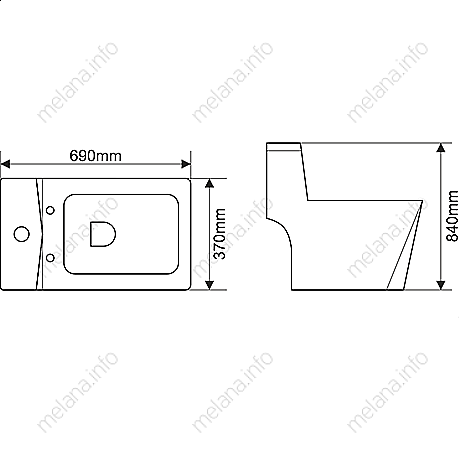 Унитаз моноблок Melana MLN-2007 белый, с крышкой микролифт купить в интернет-магазине Sanbest