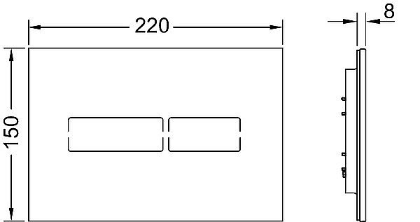 Кнопка для инсталляции TECE Lux mini 9240961 черный купить в интернет-магазине сантехники Sanbest