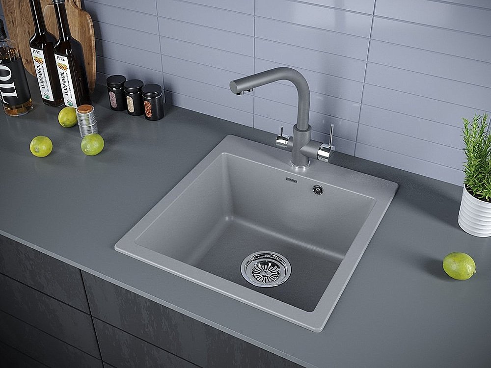Мойка кухонная Paulmark Praktisch PM105152-GRM купить в интернет-магазине сантехники Sanbest