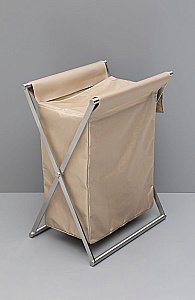 Корзина для белья Allen Brau Priority 6.32001-BS+6.32002-88 черная матовая/мешок бежевый купить в интернет-магазине сантехники Sanbest