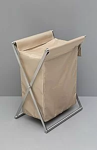 Корзина для белья Allen Brau Priority 6.32001-BS+6.32002-88 черная матовая/мешок бежевый купить в интернет-магазине сантехники Sanbest